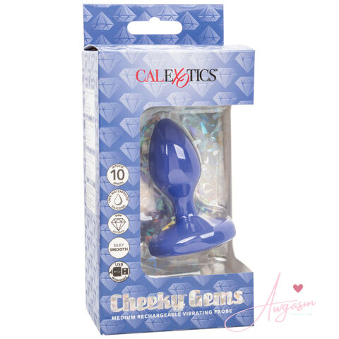 Cheeky Gems Rechargeable Vibrating Probe-Blue Medium