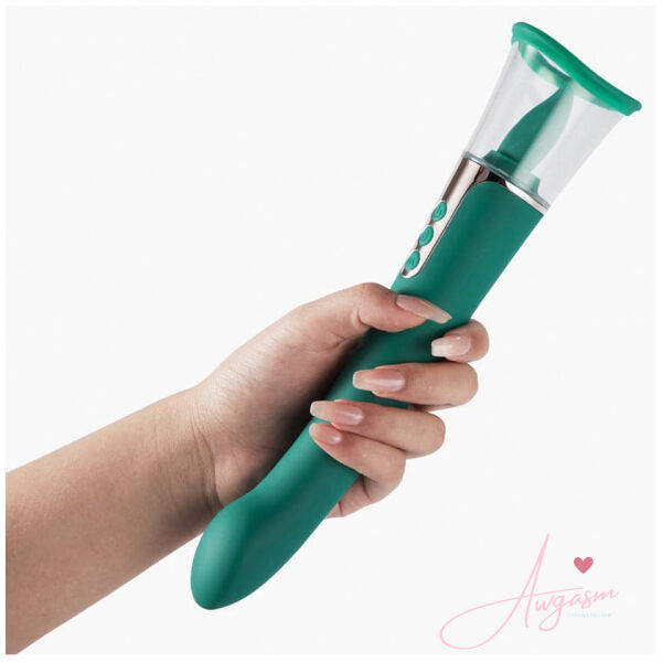Honey Play Box Succion 3in1 Clitoral Sucking G Spot Vibrator-Green - Image 3
