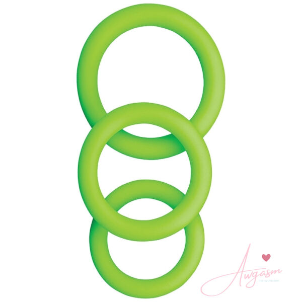 Ouch! Cock Ring Set 3pcs-Glow in the Dark - Image 2