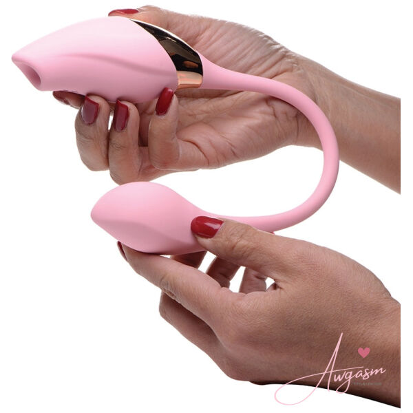 Shegasm 8x Tandem Plus Suction Clitoral Stimulator & Vibrating Egg - Image 3