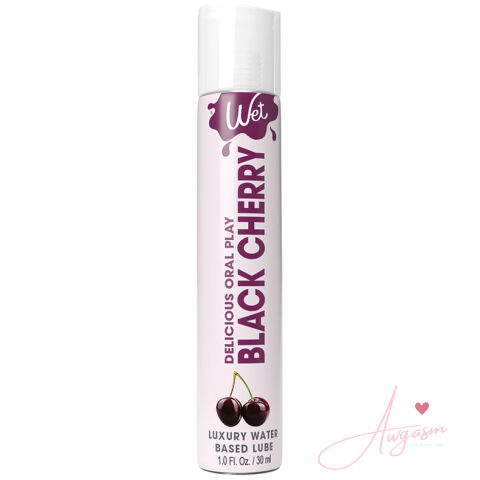 Wet Delicious Oral Play Black Cherry Waterbased Flavored Lubricant 1oz