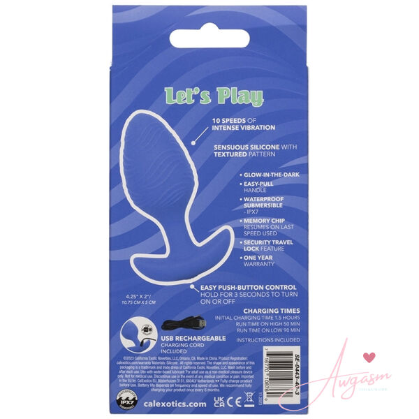 Cheeky Vibrating Glow-In-The-Dark Large Butt Plug - Image 4