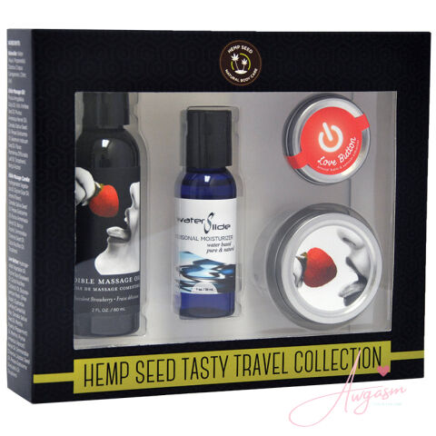 Earthly Body Hemp Seed Tasty Travel Collection-Strawberry