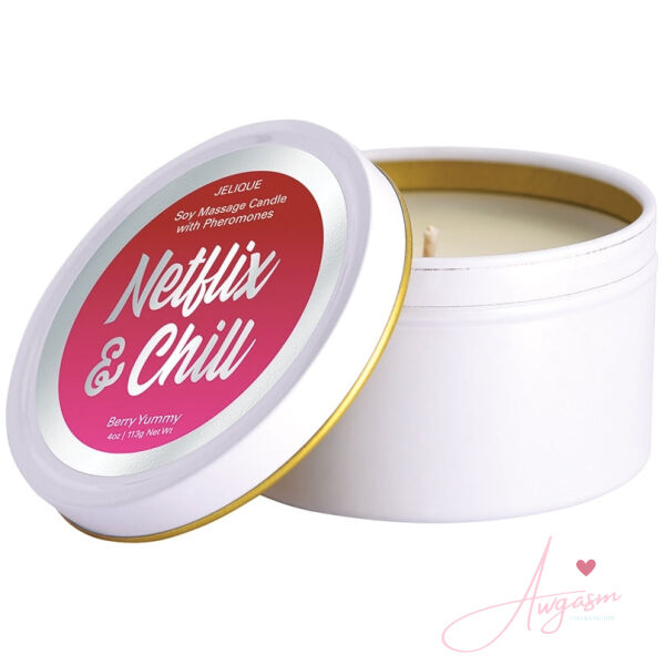 Jelique Massage Candle Netflix & Chill Berry Yummy 4oz - Image 2