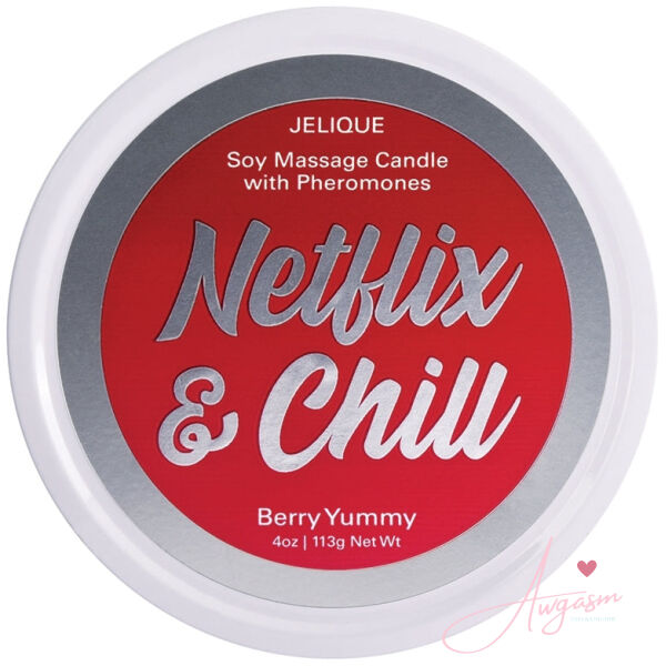 Jelique Massage Candle Netflix & Chill Berry Yummy 4oz - Image 3