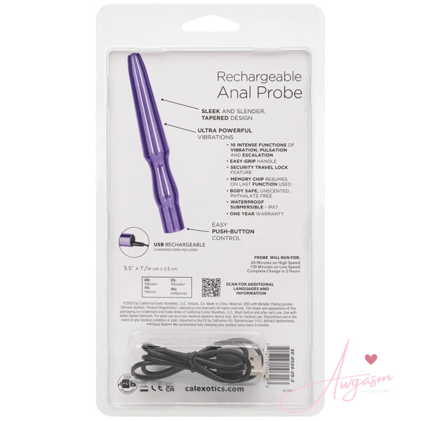 Rechargeable Anal Probe-Metallic Purple - Image 4