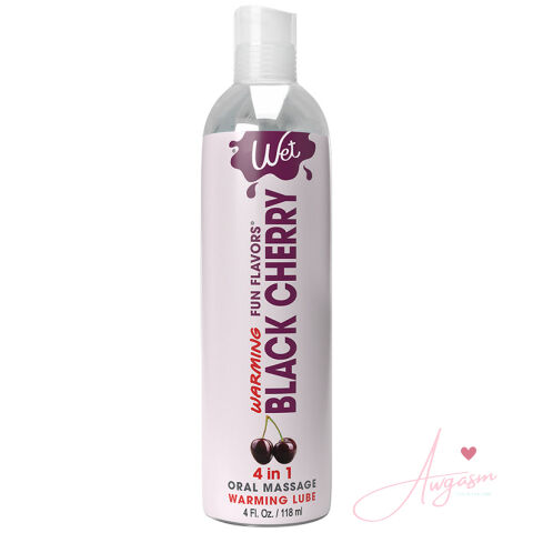 Wet Warming Fun Flavors Black Cherry 4-In-1 Lubricant 4oz