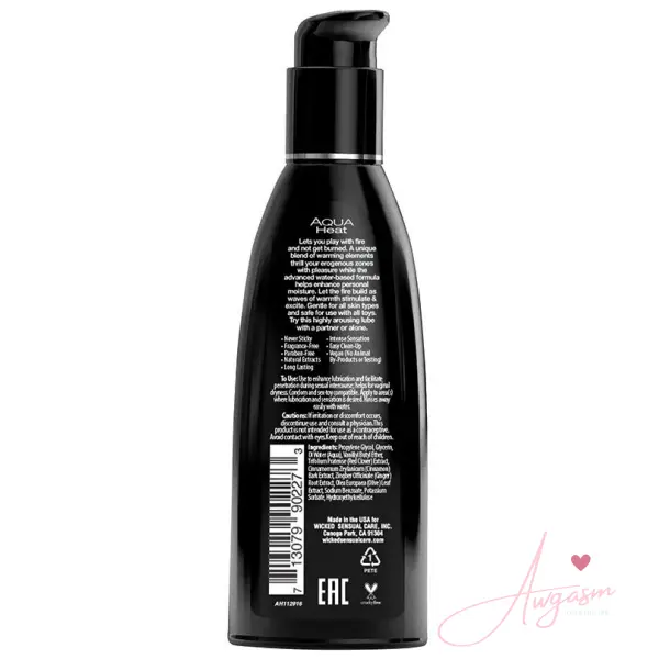Wicked Aqua Heat Warming Lubricant 2oz - Image 2