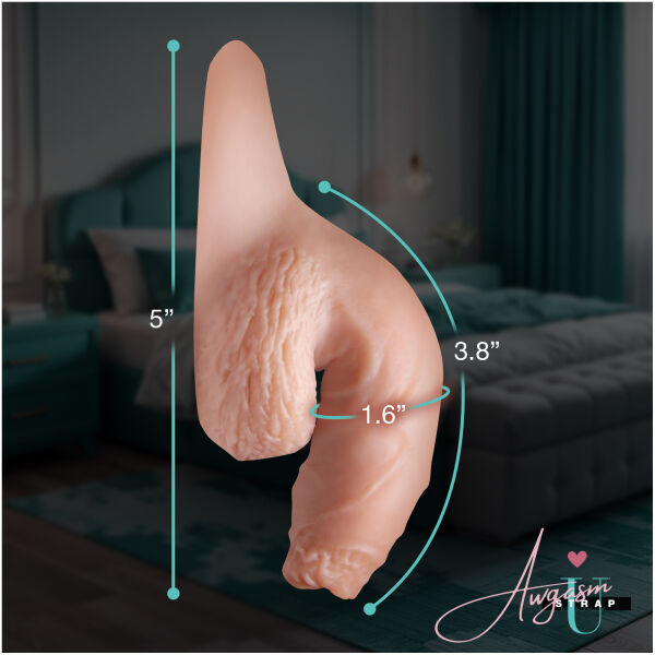5.1" Uncut Silicone Packer Dildo - Light - Image 4