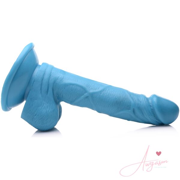 6.5 Inch Dildo with Balls - Blue - Image 6
