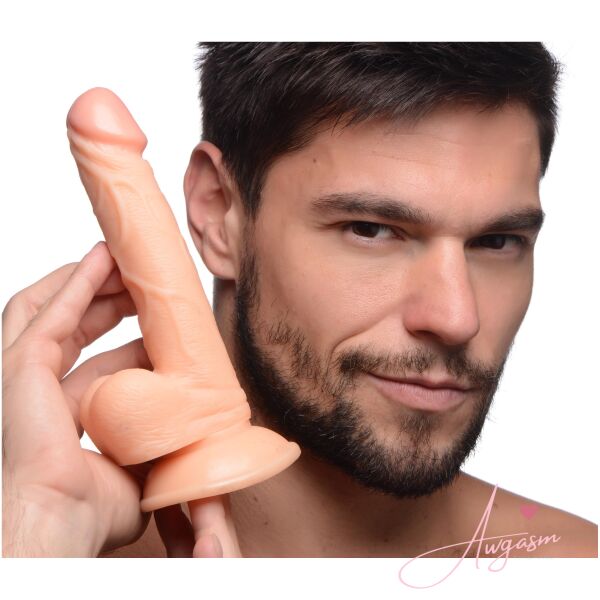 6.5 Inch Dildo with Balls - Light - Image 2