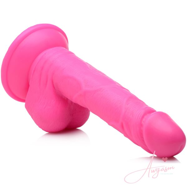 6.5 Inch Dildo with Balls - Pink - Image 5