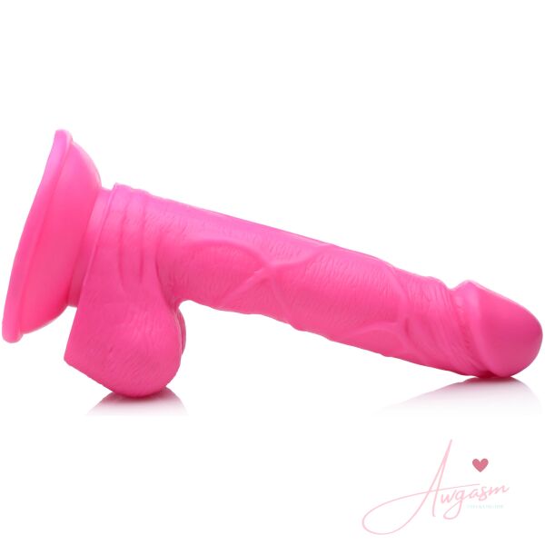 6.5 Inch Dildo with Balls - Pink - Image 6