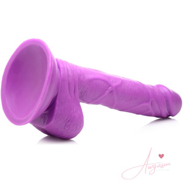 6.5 Inch Dildo with Balls - Purple - Image 6