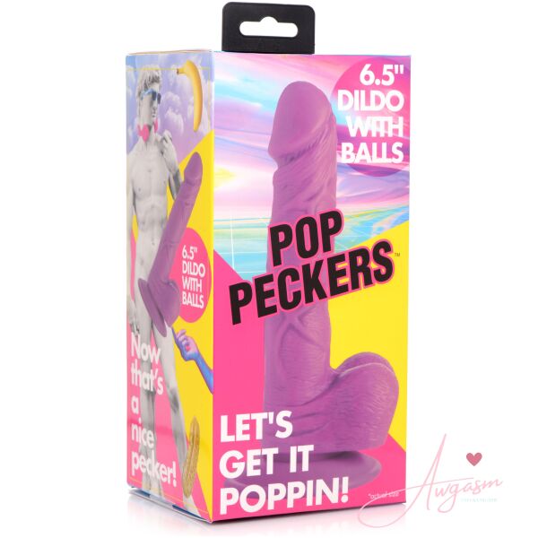 6.5 Inch Dildo with Balls - Purple - Image 8