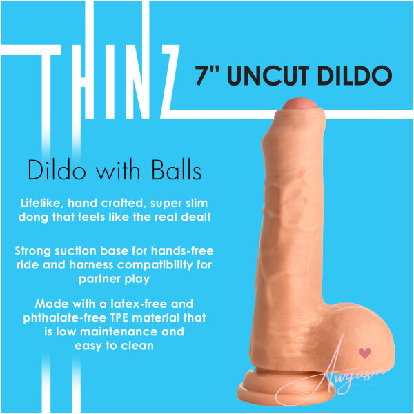 7 Inch uncut Dildo with Balls - Image 2