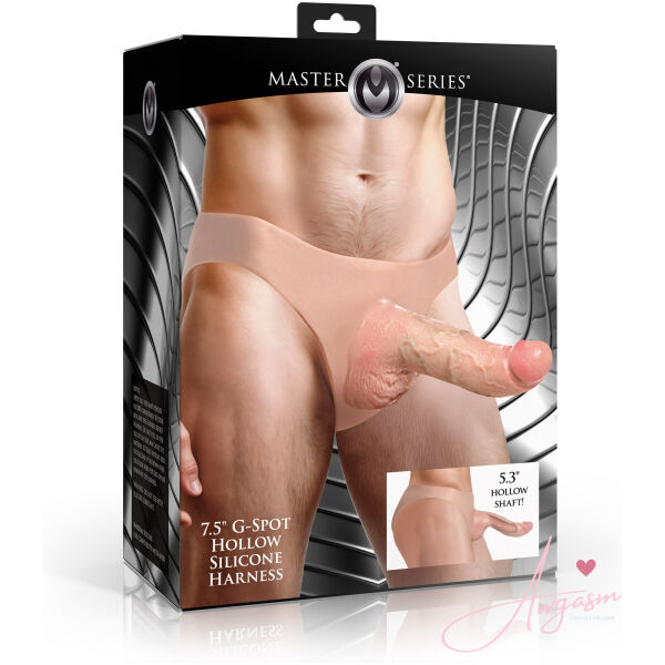 7.5" G-Spot Hollow Silicone Strap-On - Image 6