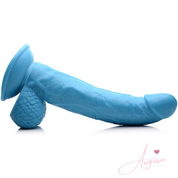 7.5 Inch Dildo with Balls - Blue - Image 6