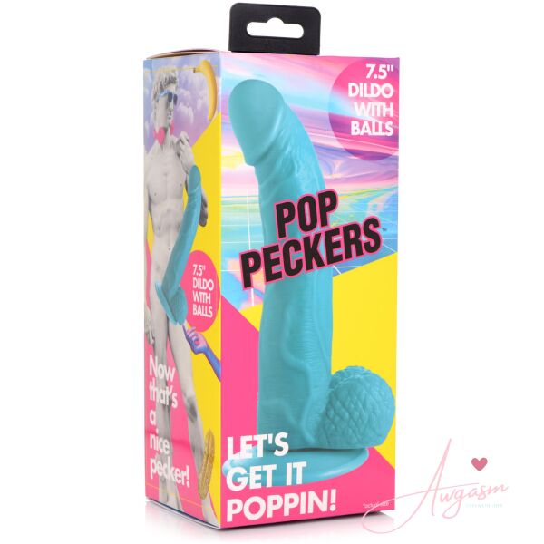 7.5 Inch Dildo with Balls - Blue - Image 9