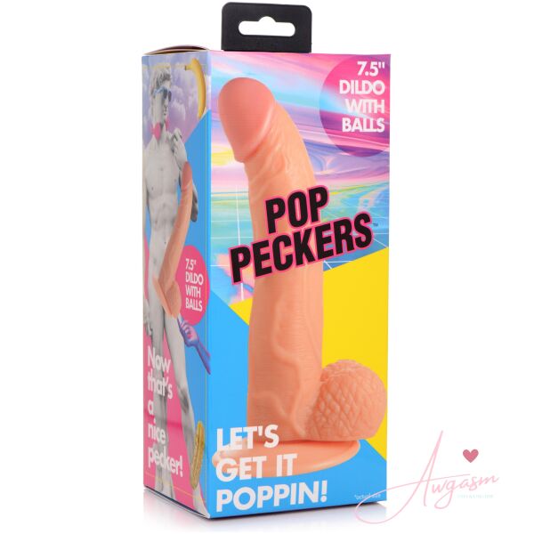 7.5 Inch Dildo with Balls - Light - Image 9