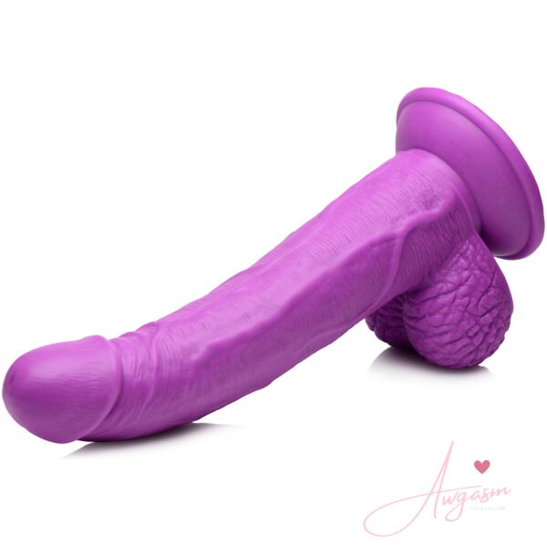 7.5 Inch Dildo with Balls - Purple - Image 5