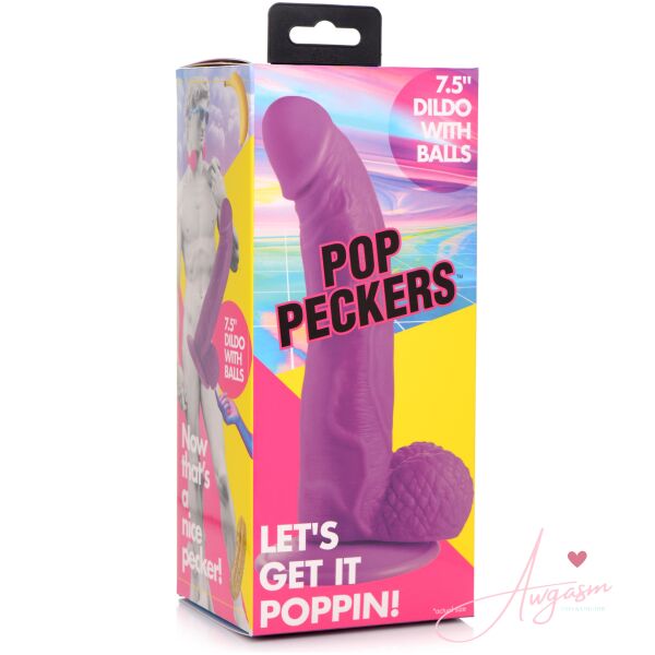 7.5 Inch Dildo with Balls - Purple - Image 9