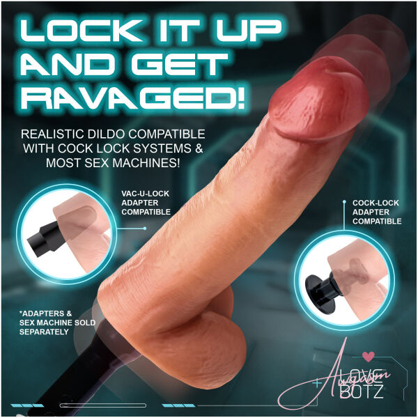 8" Cock Lock Dildo with Balls - Image 2