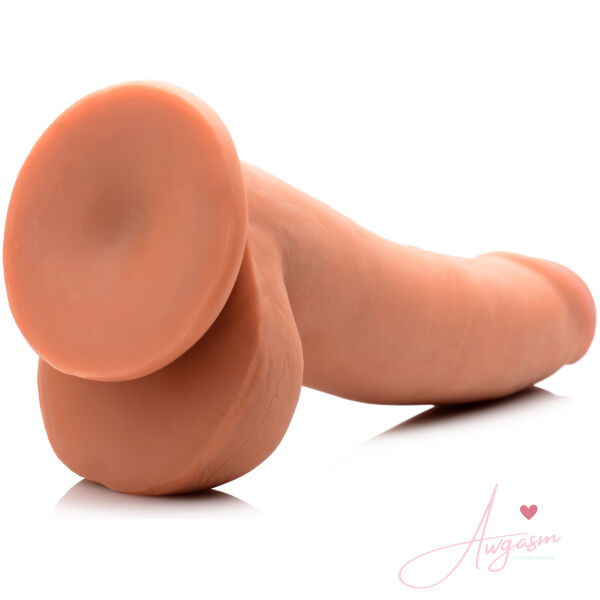 8 Inch Ultra Real Dual Layer Suction Cup Dildo- Medium Skin Tone - Image 4