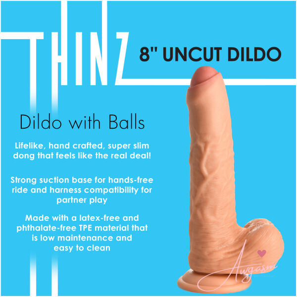 8 Inch uncut Dildo with Balls - Image 2