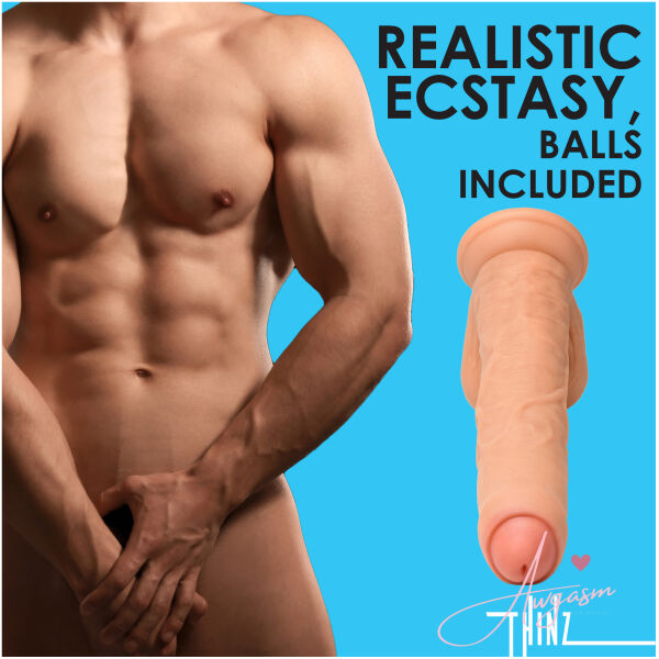 8 Inch uncut Dildo with Balls - Image 3