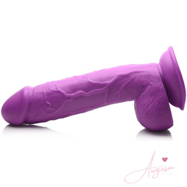 8.25 Inch Dildo with Balls - Purple - Image 6