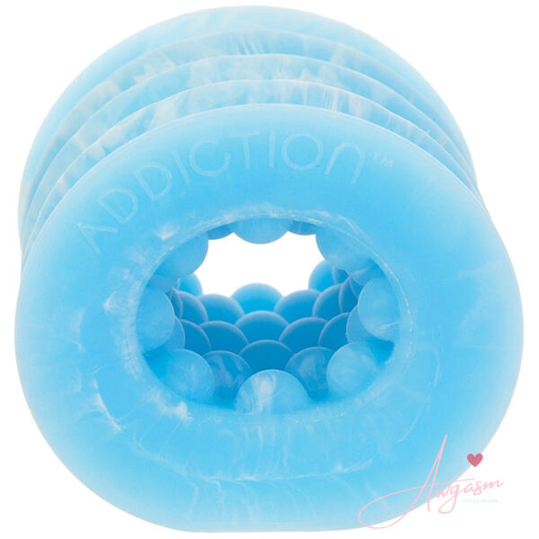 Addiction Silicone Stroker Glow in the Dark-Blue - Image 3