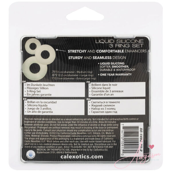 Alpha Glow-In-The-Dark Liquid Silicone 3 Ring Set - Image 3