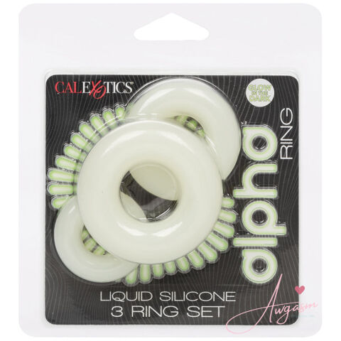Alpha Glow-In-The-Dark Liquid Silicone 3 Ring Set