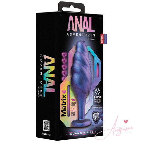 Anal Adventures Matrix Bumped Bling Plug-Sapphire