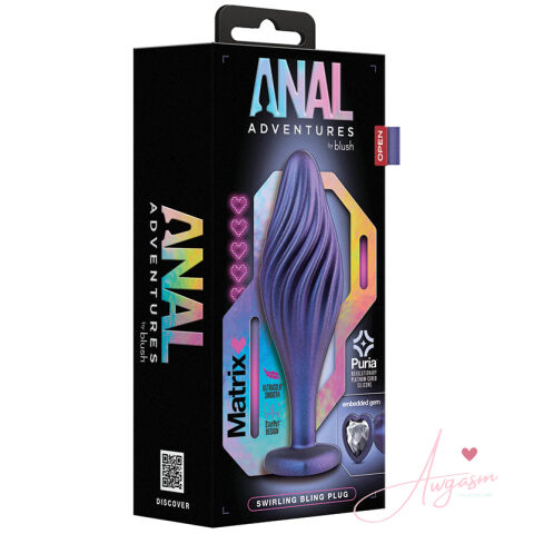 Anal Adventures Matrix Swirling Bling Plug-Sapphire