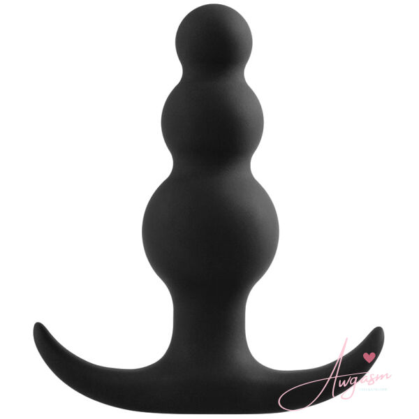 Anal Adventures Platinum Beaded Plug-Black - Image 2