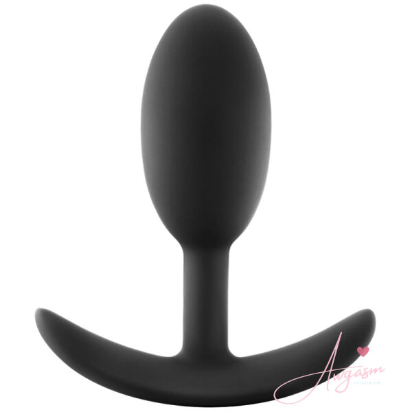 Anal Adventures Platinum Silicone Vibra Slim Plug -Medium Black - Image 2