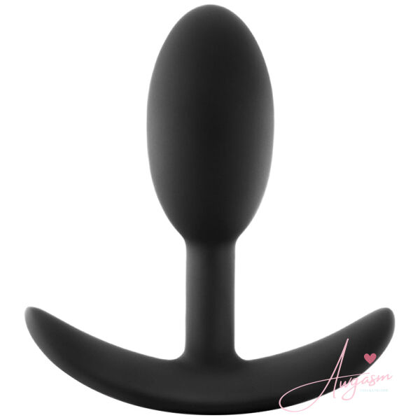 Anal Adventures Platinum Silicone Vibra Slim Plug-Small Black - Image 2