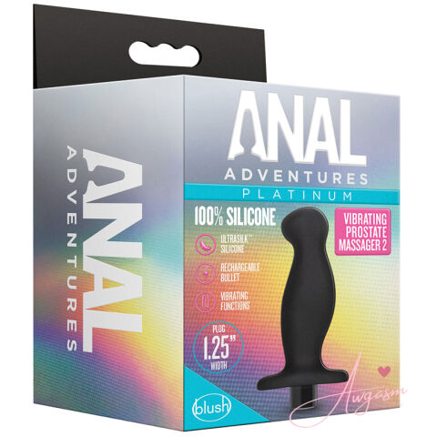 Anal Adventures Platinum Silicone Vibrating Prostate Massager 02Ê-Black