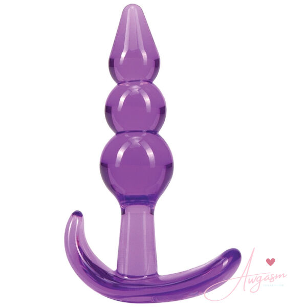 B Yours. Triple Bead Anal Plug-Purple - Image 2