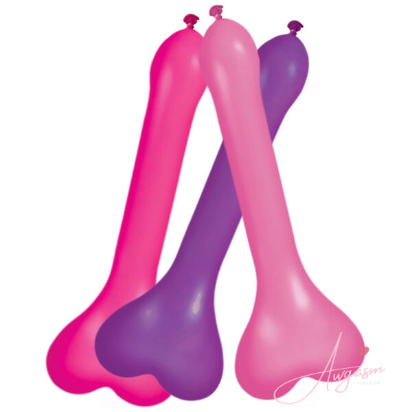 Bachelorette Party Pecker Balloons-Assorted Colors (6 Pack) - Image 2