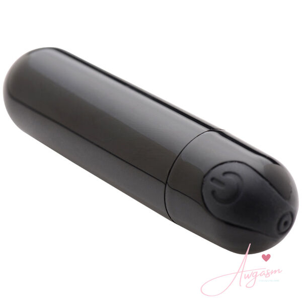 Bang! 10X Rechargeable Vibrating Metallic Bullet-Black - Image 2
