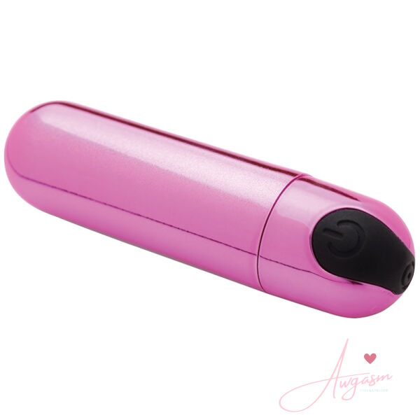 Bang! 10X Rechargeable Vibrating Metallic Bullet-Pink - Image 2