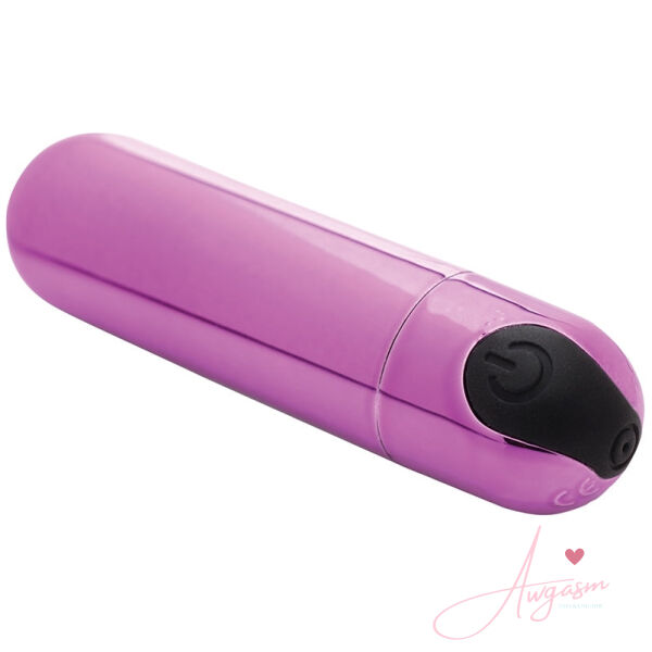 Bang! 10X Rechargeable Vibrating Metallic Bullet-Purple - Image 2