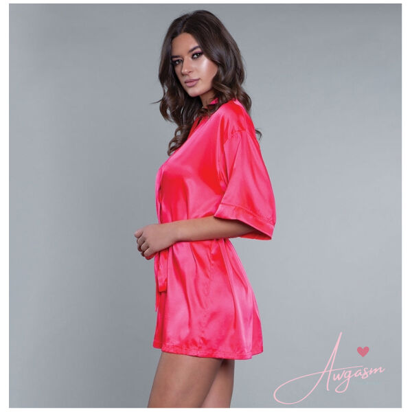 BeWicked Satin Robe-Hot Pink X-Large-Hanging - Image 4