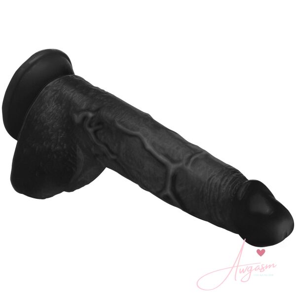 Beefy Brad 9 inch Dildo with Balls - Black - Image 5