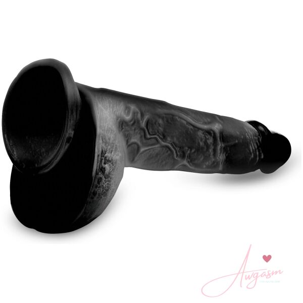 Beefy Brad 9 inch Dildo with Balls - Black - Image 6