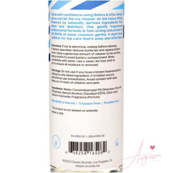 Before and After Anti-Bacterial Adult Toy Cleaner 8 fl oz - Image 2