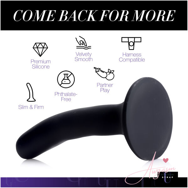 Black Silicone Strap-On Dildo - Small - Image 7